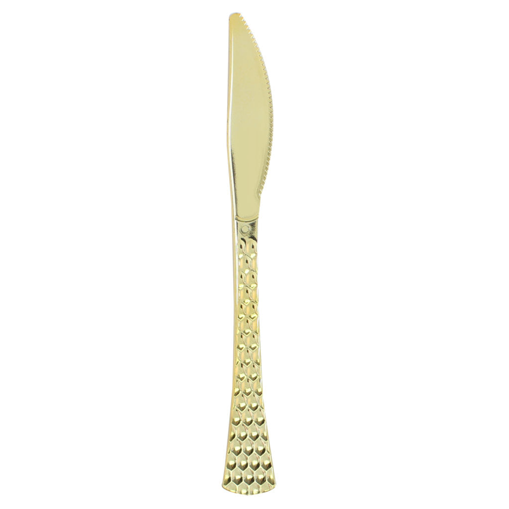 Hammered Knives Plastic Flatware- 20ct - The Closeout Connection