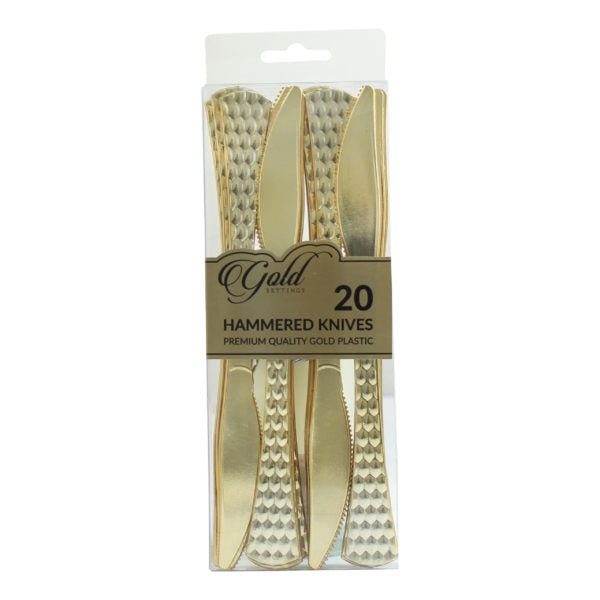 Hammered Knives Plastic Flatware- 20ct - The Closeout Connection#Type_Knives