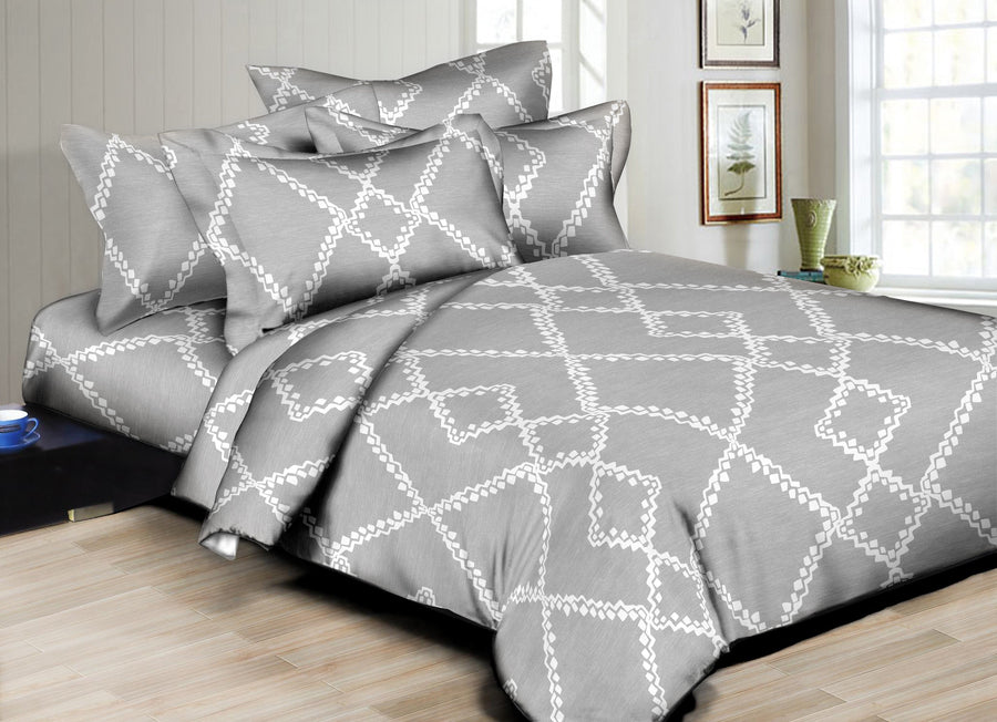 Lacey Diamonds Grey Twin Bedding Set