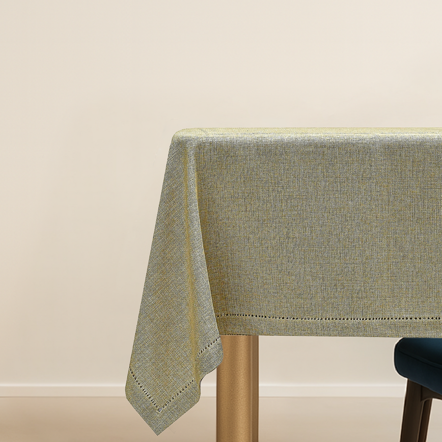 Linen-Like Gold Tablecloth - The Closeout Connection