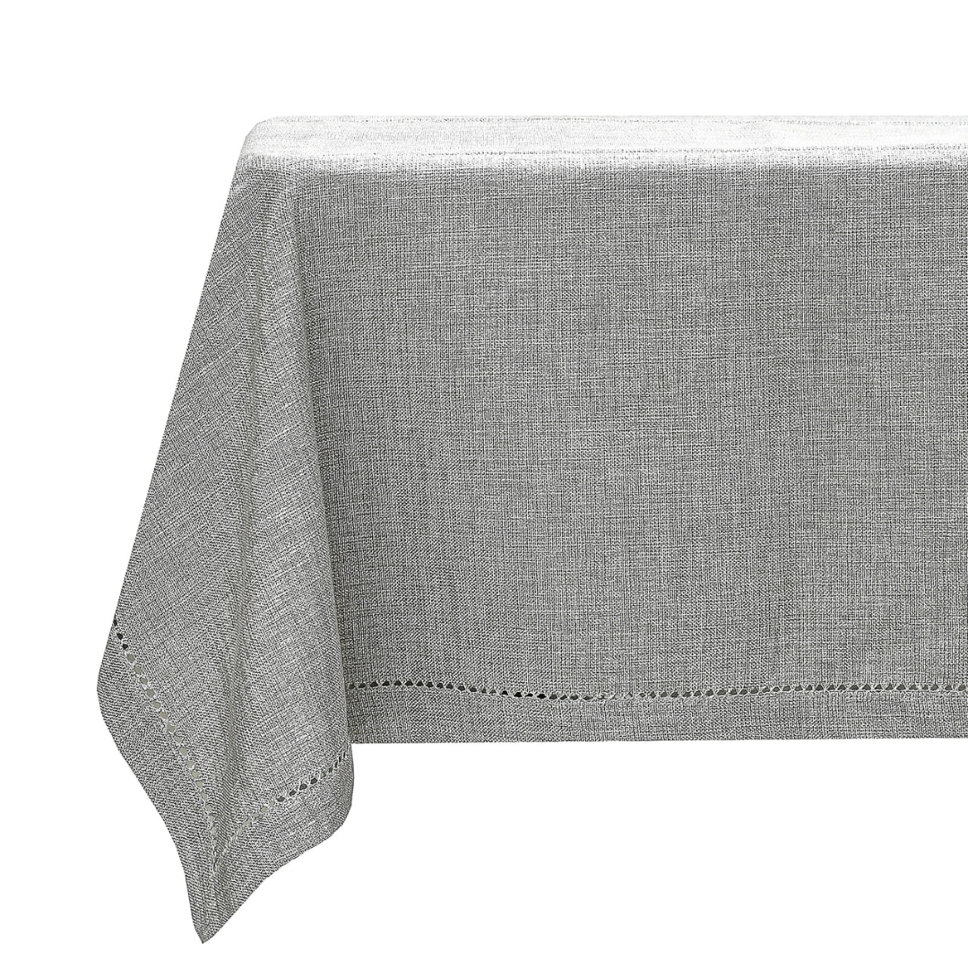 Linen-Like Silver Tablecloth