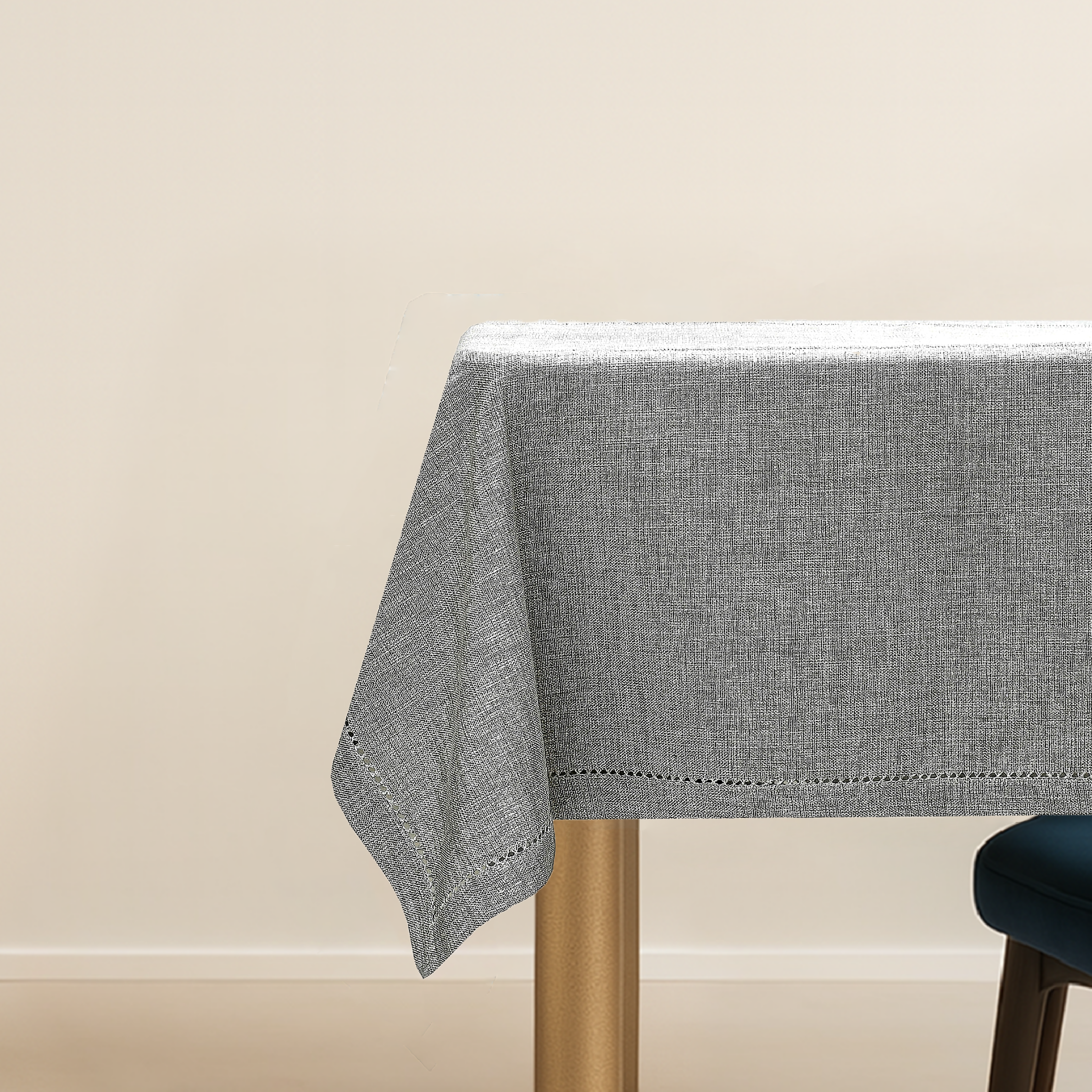 Linen-Like Silver Tablecloth