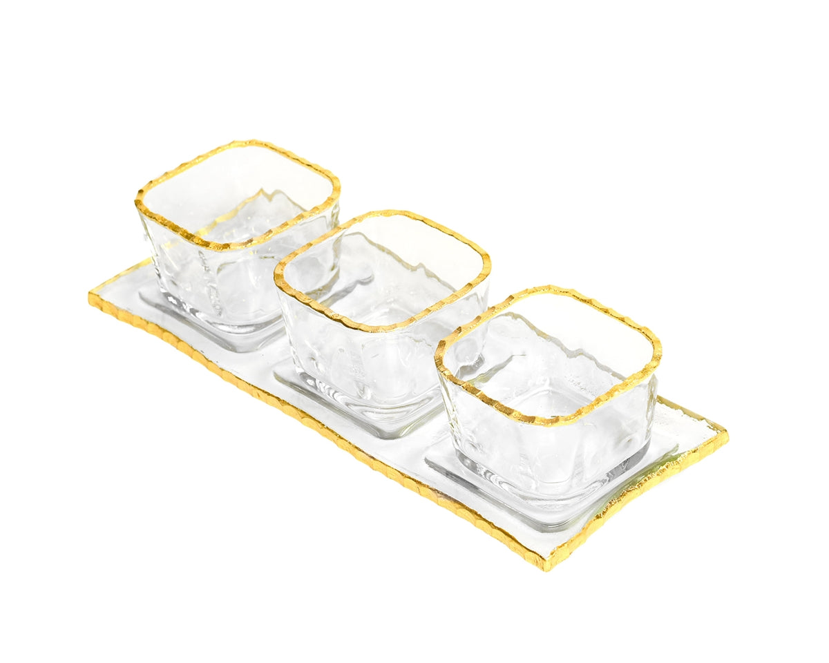 Monte Carlo Gold Rimmed Mini Sampler Cups & Trays 2oz