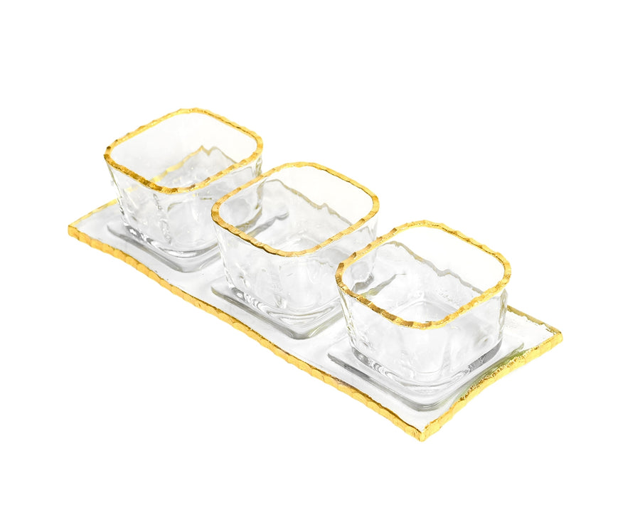 Monte Carlo Gold Rimmed Mini Sampler Cups & Trays 2oz - The Closeout Connection