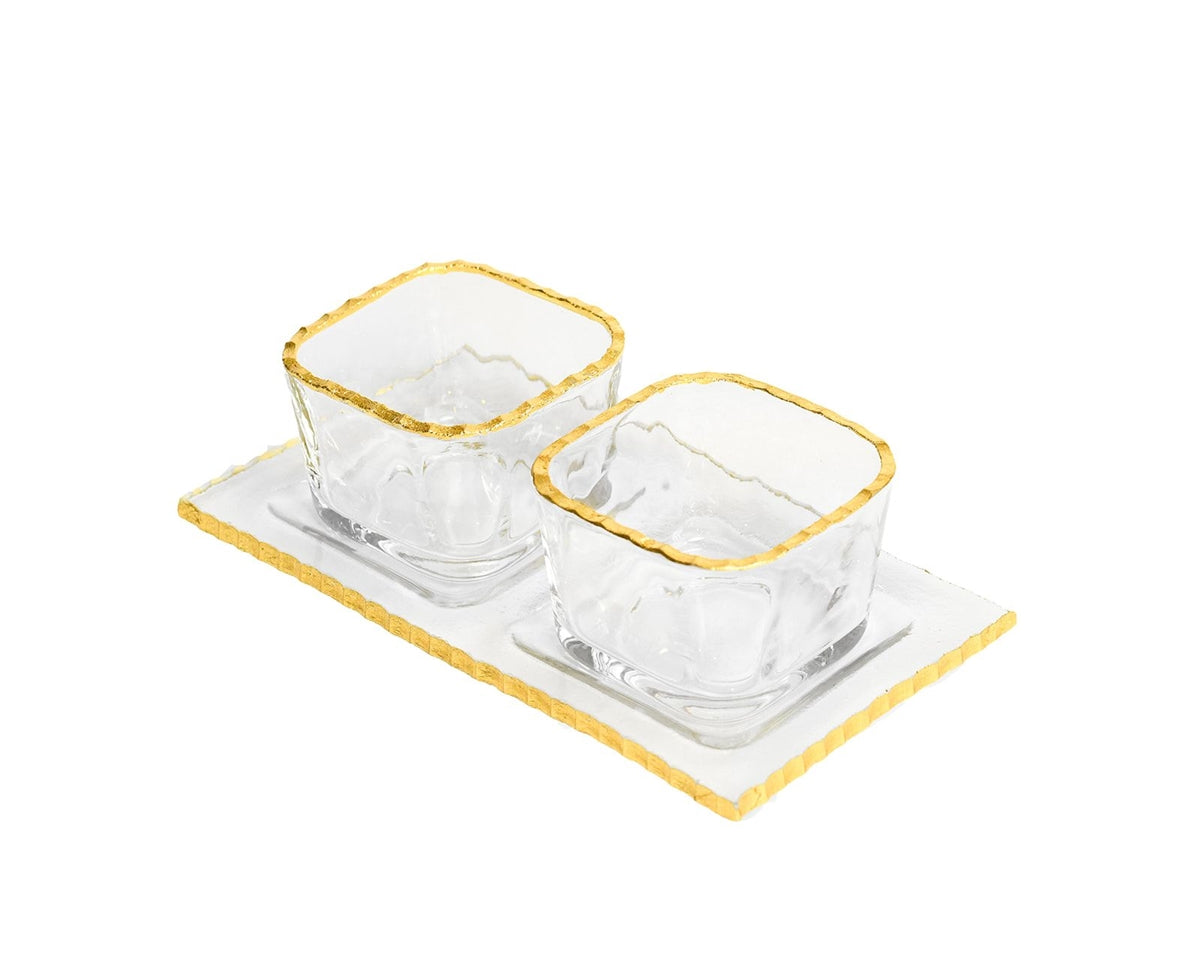 Monte Carlo Gold Rimmed Mini Sampler Cups & Trays 2oz