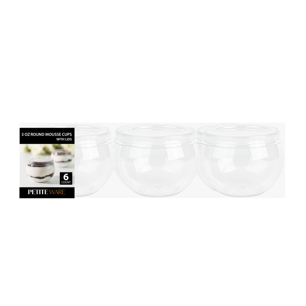Round Mousse Cups With Lids - 6 Counts - The Closeout Connection