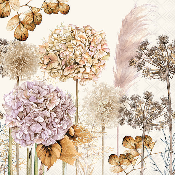 Dried Flowers Lunch Napkin - 20 Count