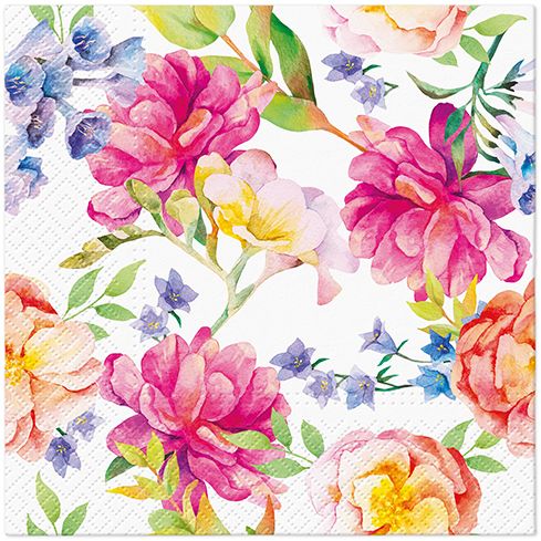 Orchid with Peony Lunch Napkin - 20 Count