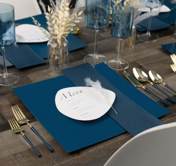 Navy Blue Square Mirror Chargers 4 count