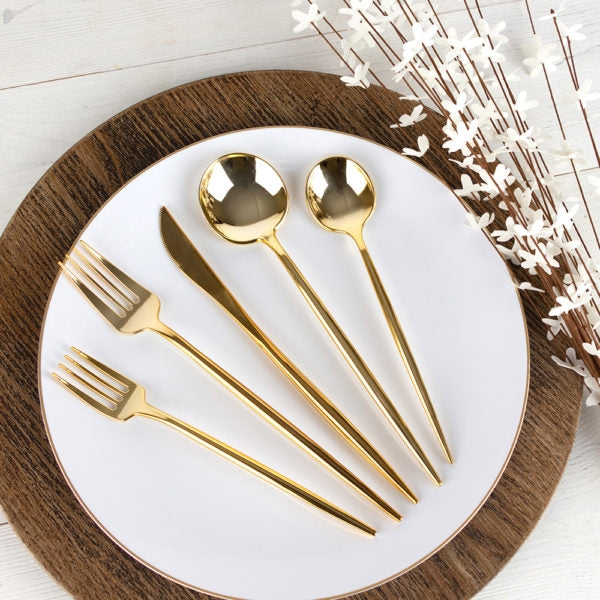 Gold Flatware Combo Set- 40 ct - The Closeout Connection