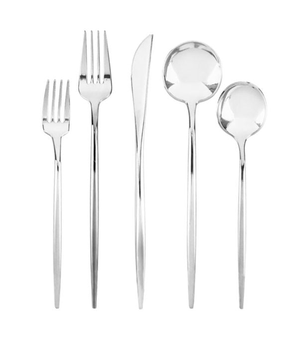 Novelty Flatware Silver Combo Set- 40 Count