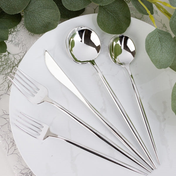 Novelty Flatware Silver Combo Set- 40 Count