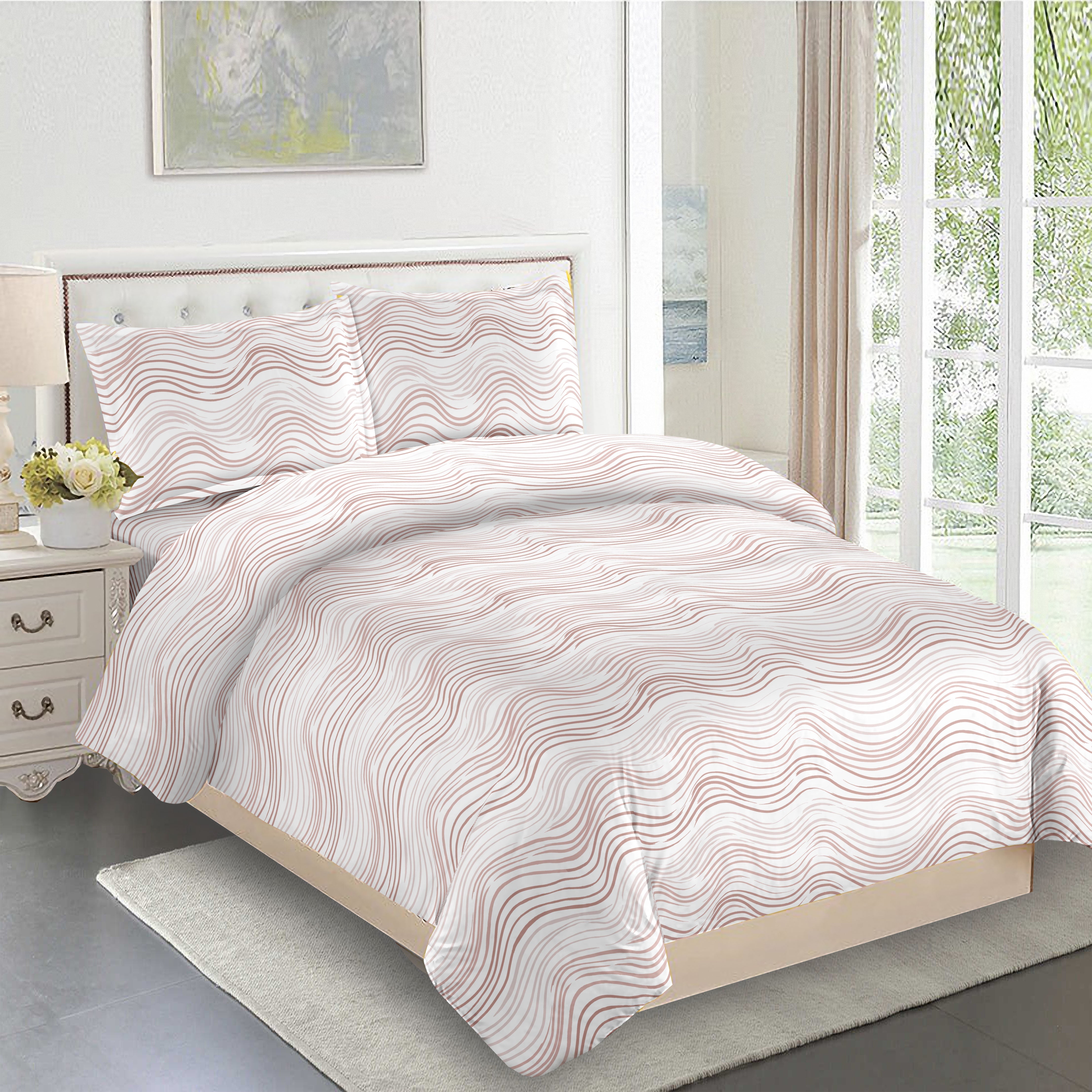 Ocean Waves Mauve Twin Bedding Set