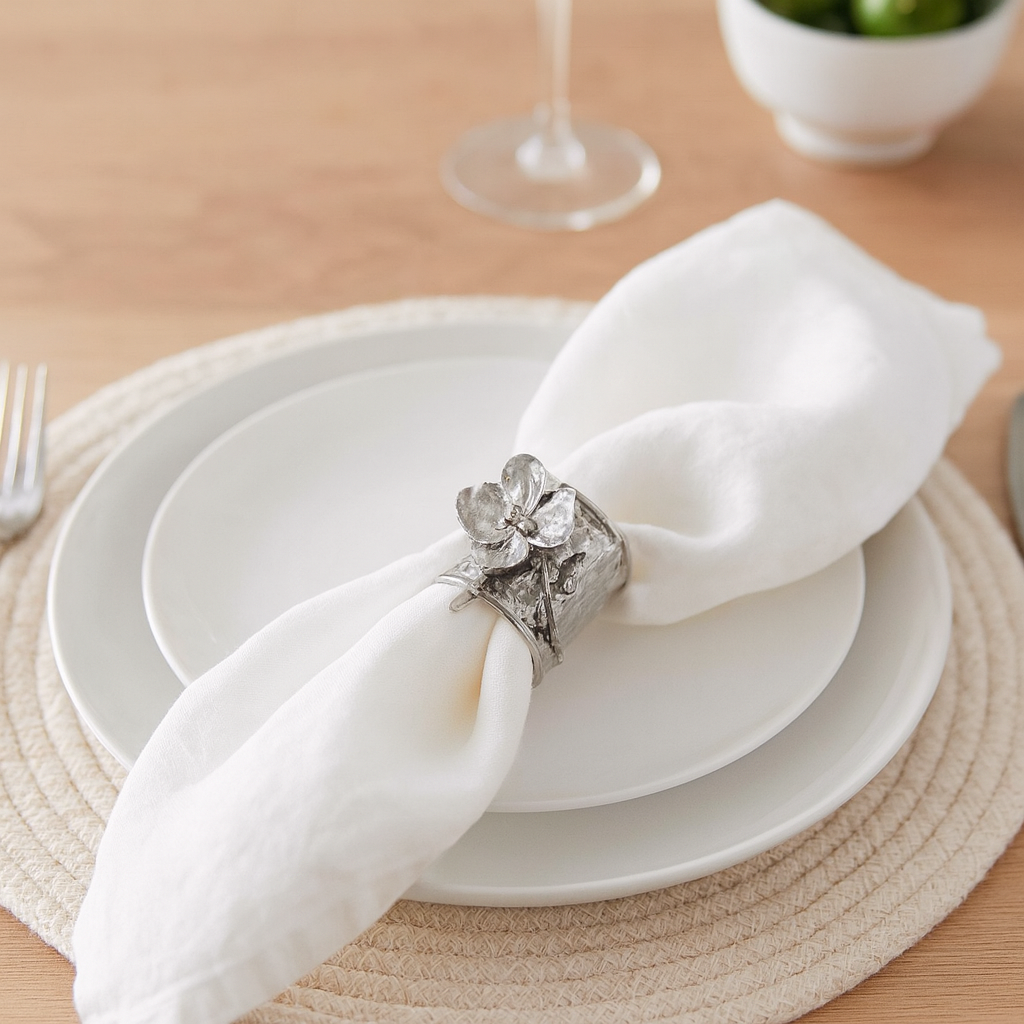 Silver Flower Napkin Ring