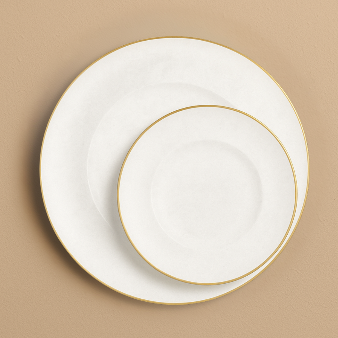 White/Gold Rim- 10ct