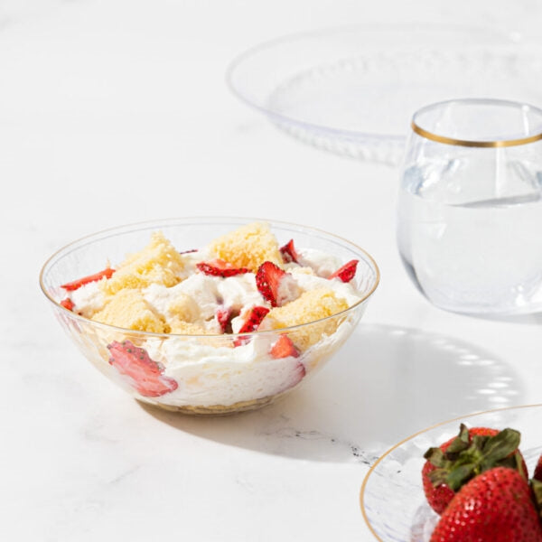 Clear/Gold Rim 12oz Soup Bowls