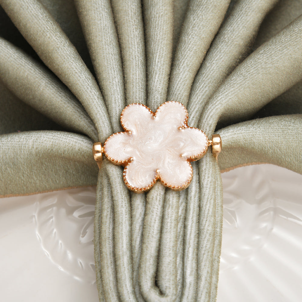 Pink/Champagne Napkin Ring- Set of 4