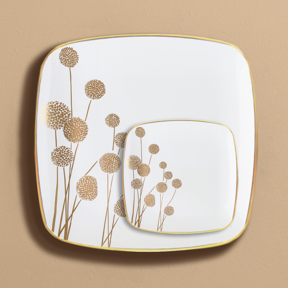 Dandelion Square Plates Collection- 10 Count