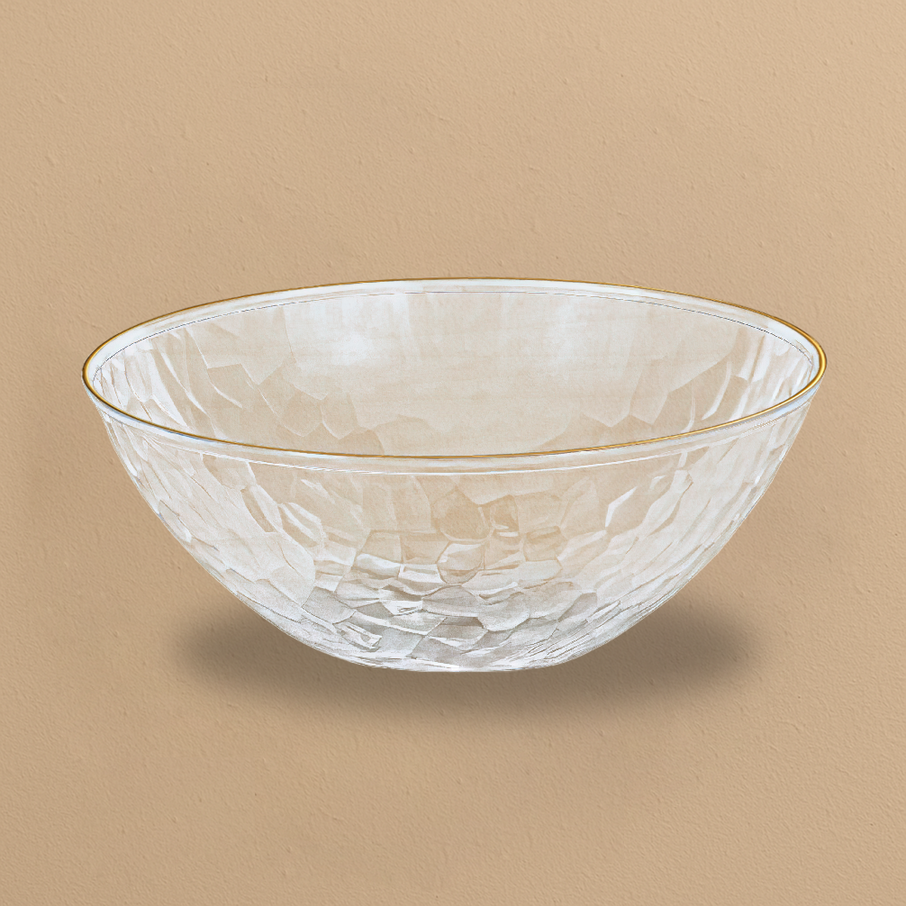 Clear/Gold Rim 12oz Soup Bowls