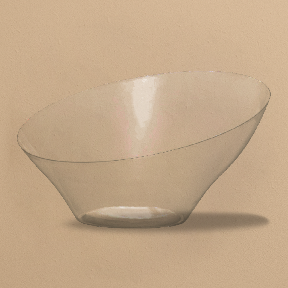 Large Angled Clear Serving Bowl
