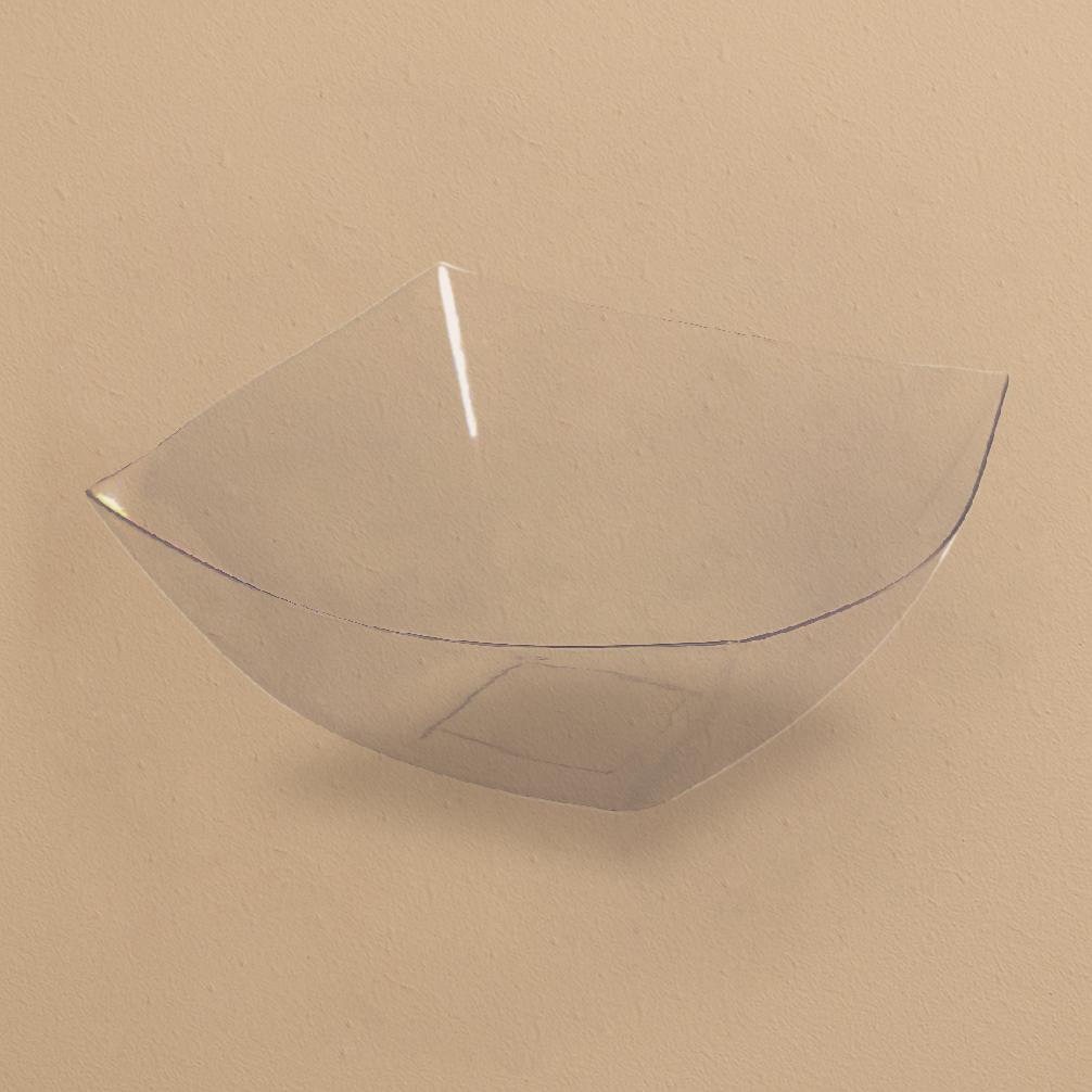 Fancy Square Clear Plastic Serving Bowl