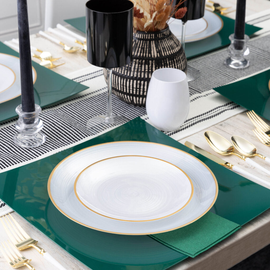 Crystal Design Combo Plates 7" & 10" - 32 Count - Pearl#Color_Pearl#Size_7" & 10" Combo - 32 Count