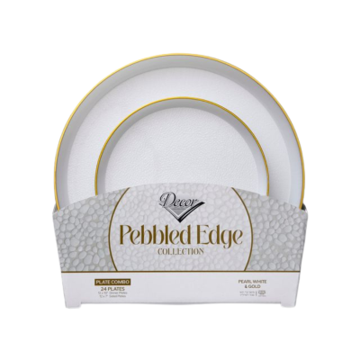 Pebbled Collection Pearl/Gold - 24 Count
