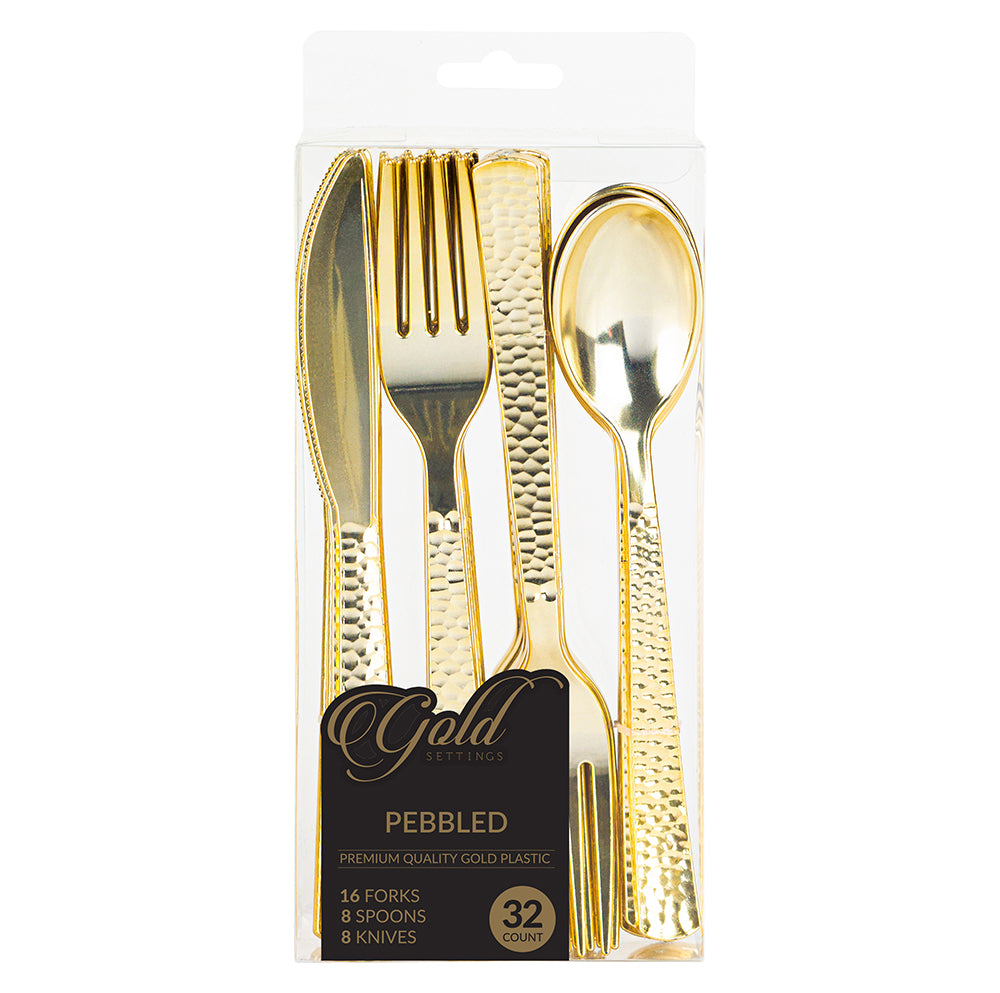Pebbled Cutlery Combo - 32 Count