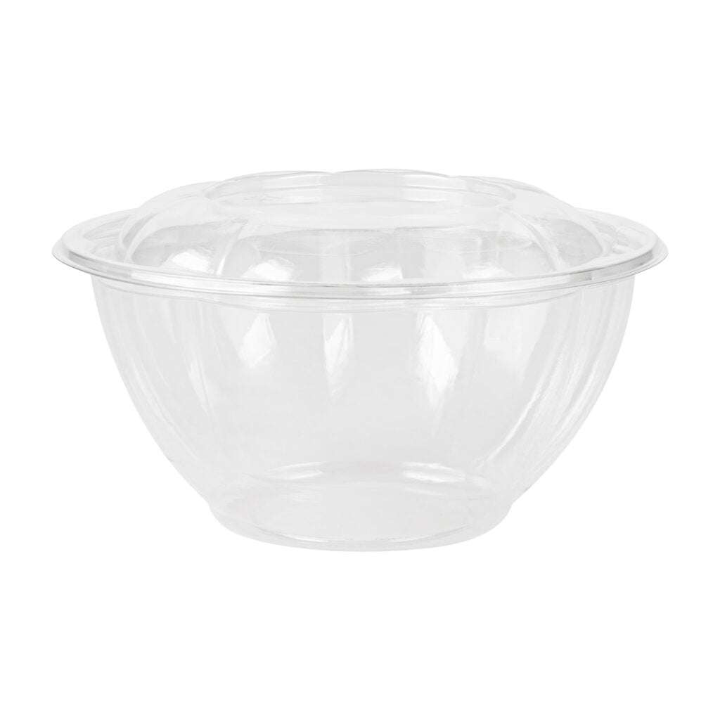 PET Salad Bowls With Lids - 15 Count