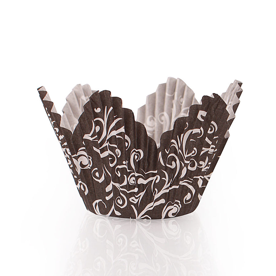 Mini Petal Baking Cup Black Background - 30 Count - The Closeout Connection