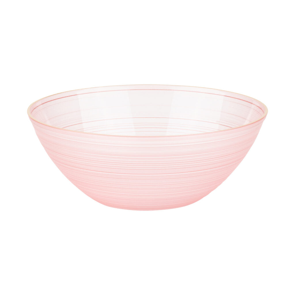 Crystal Design Bowls Pink Transparent with Gold Rim - 10 Count
