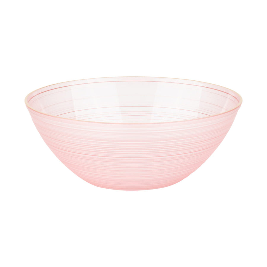 Crystal Design Bowls Pink Transparent with Gold Rim - 10 Count - The Closeout Connection