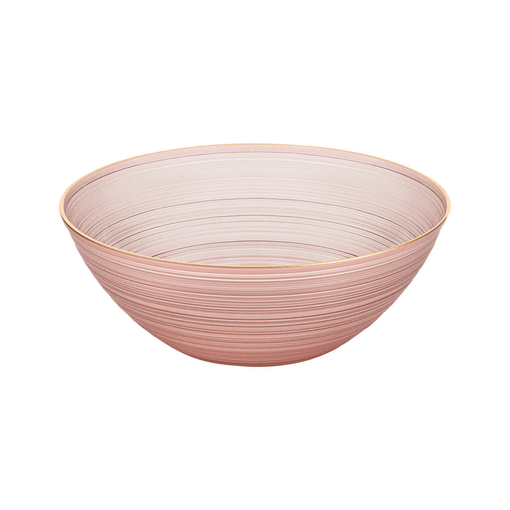 Crystal Design Bowls Rose Transparent with Gold Rim - 10 Count