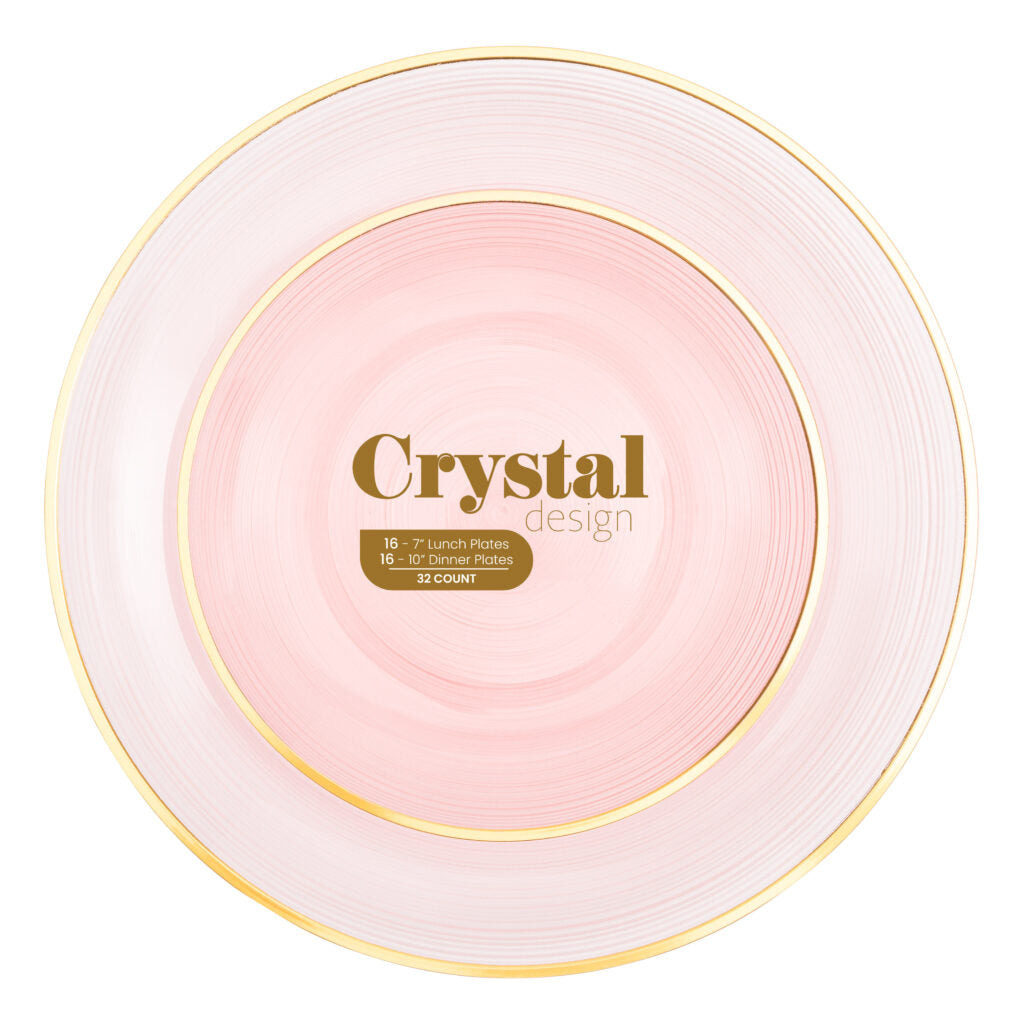 Crystal Design Pink Transparent with Gold Rim - The Closeout Connection