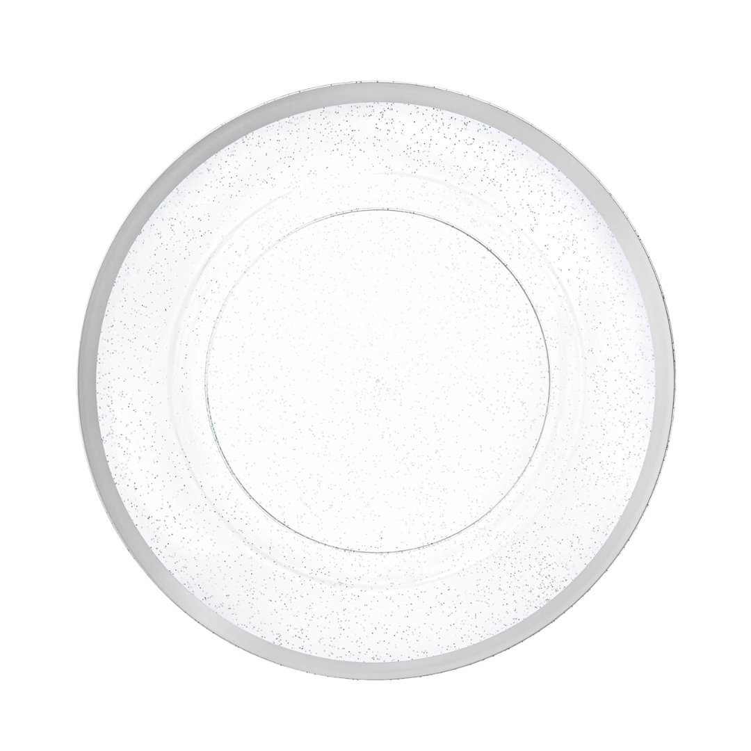 Decor 13" Charger Plates Clear/Silver - 8 count