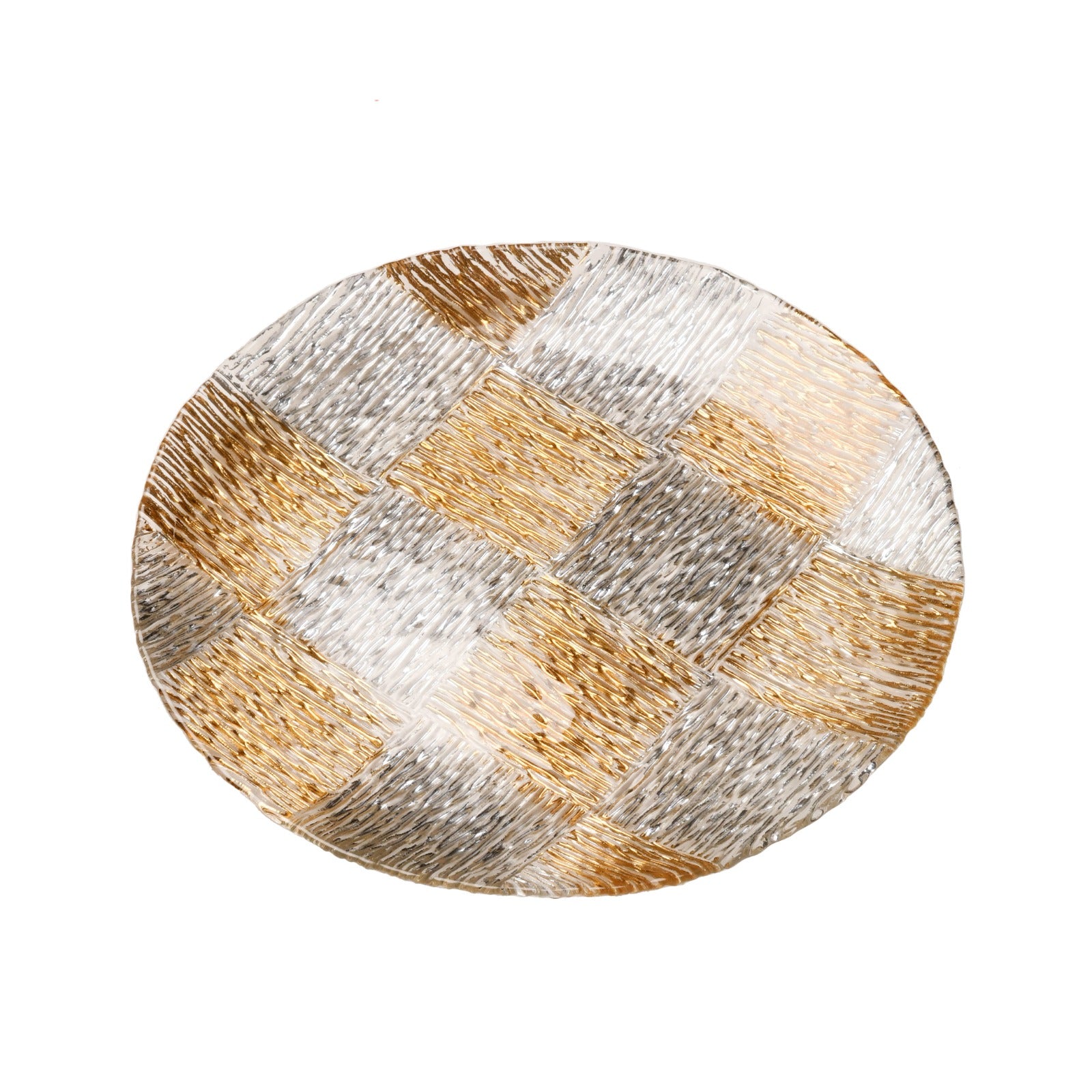 Gold/Silver Brush Glass Plate