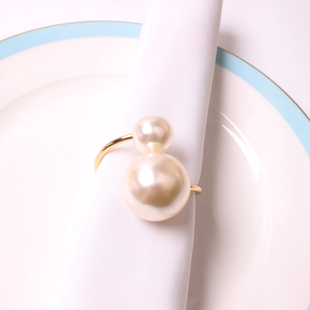White Pearl Napkin Ring- Set of 4