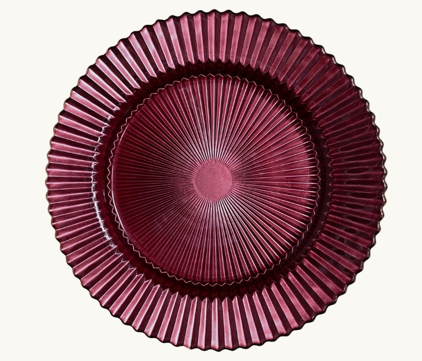 Raspberry Pleated Glass Dish Collection