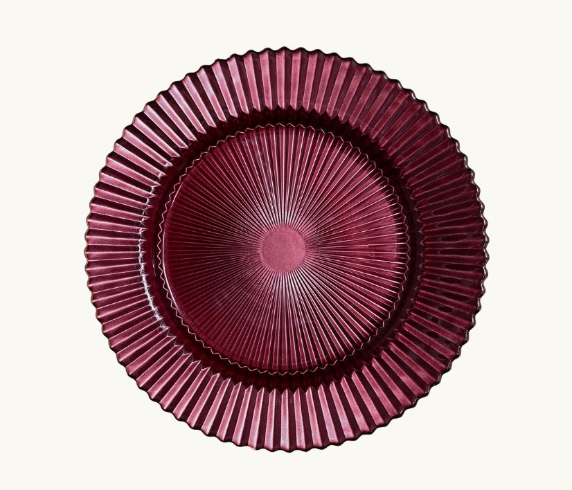 Raspberry Pleated Glass Dish Collection