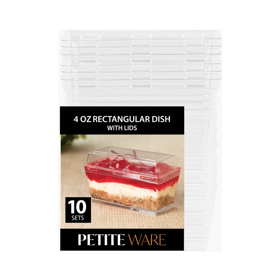 Rectangle Dish With Lid - 10 Count - The Closeout Connection