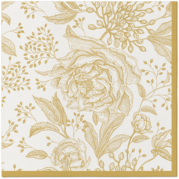 Airlaid - Rose Peonies Napkin - 12 Count - The Closeout Connection