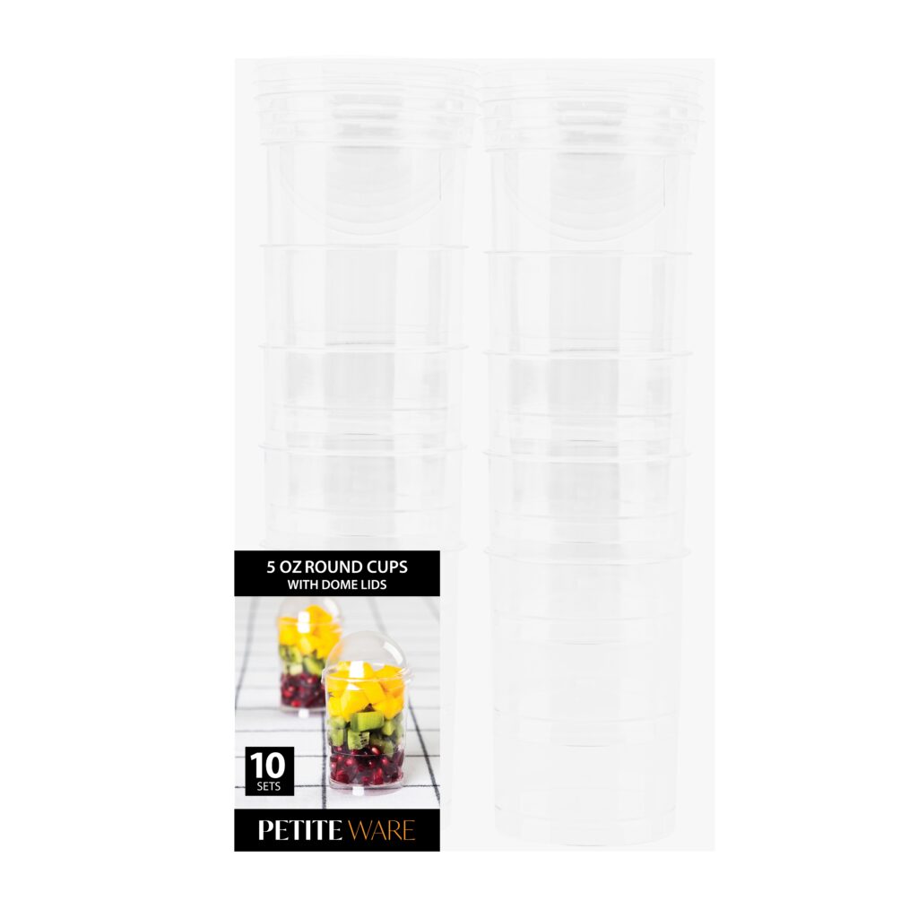 Round Cups With Dome Lids - 10 Count - The Closeout Connection