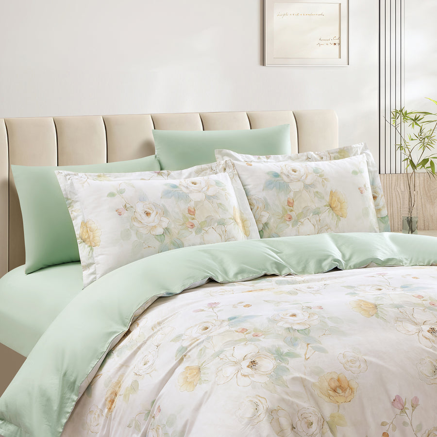 Sage Bloom 8 Piece Bedding Set detail