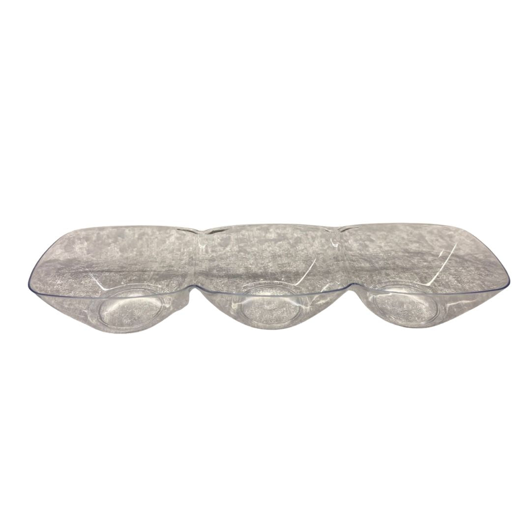 Clear 3 Section Dish - 5 Count