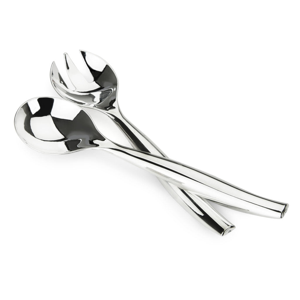 Silver Salad Serving Spoon & Fork Set