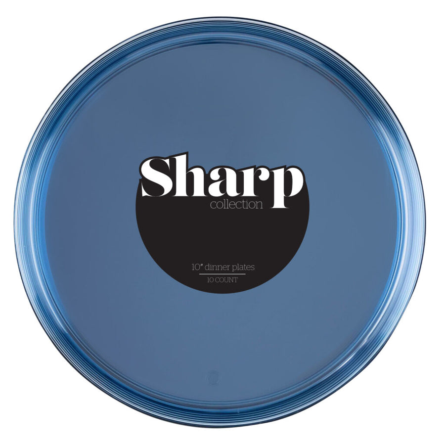 Sharp Blue Transparent Plates - The Closeout Connection