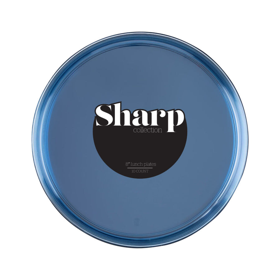 Sharp Blue Transparent Plates - The Closeout Connection
