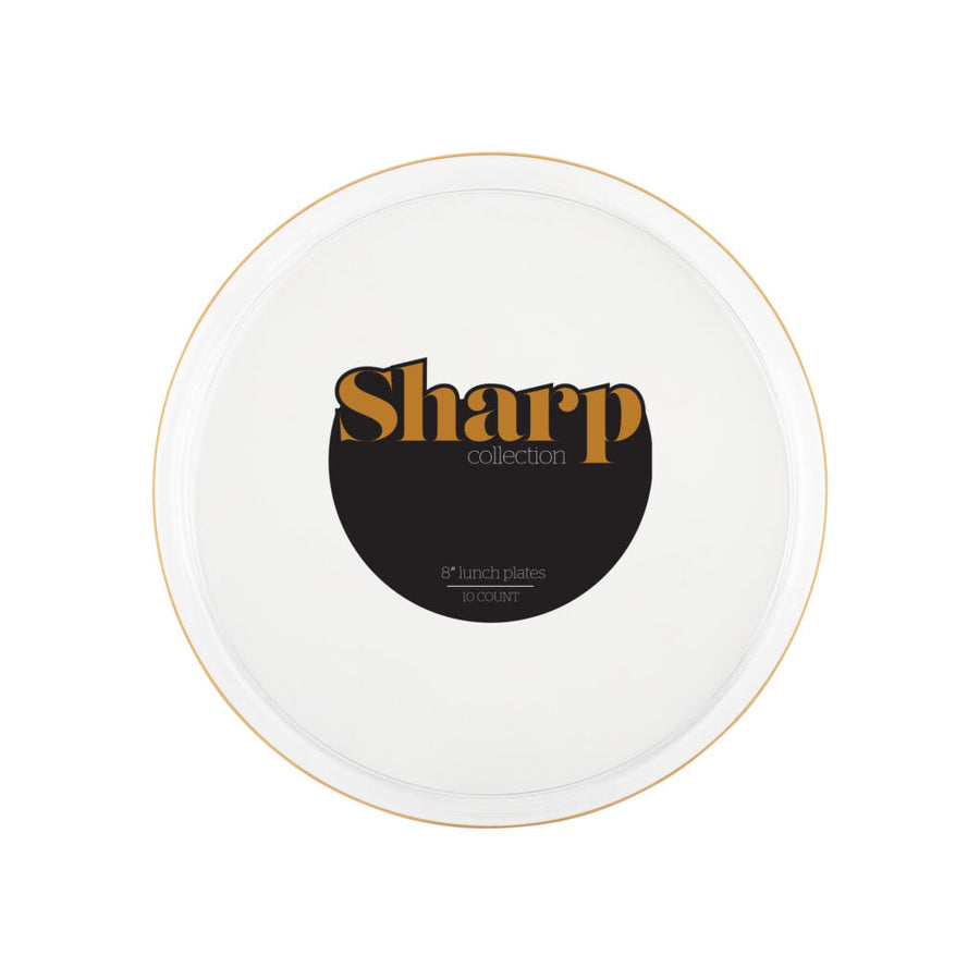 Sharp Plates - 10 Count - Clear-Gold