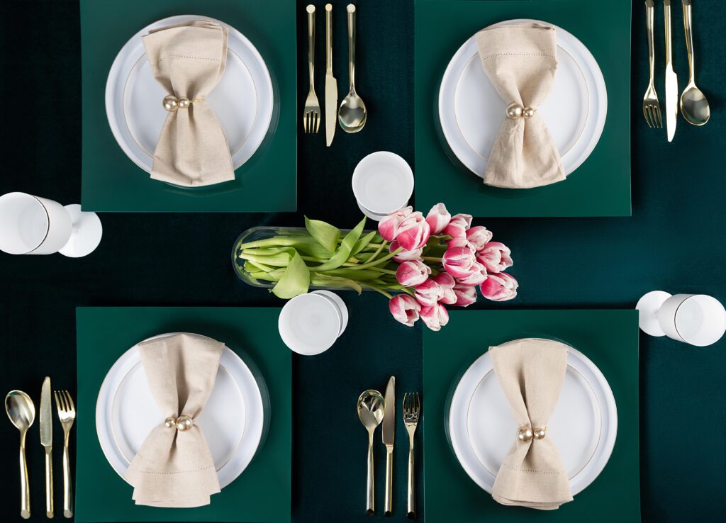 Sharp White/Gold Plates - 10 Count