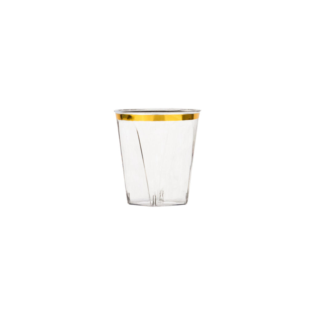 Gold Rim Square Shot Cups